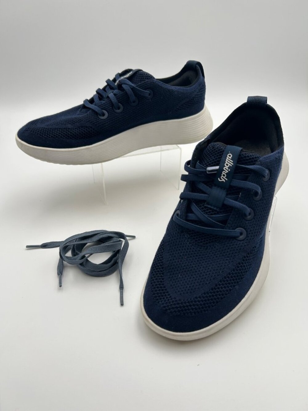 Allbirds Tree Runner Go Women 9.5 Deep Navy White Sole Knit Sneakers TRG
